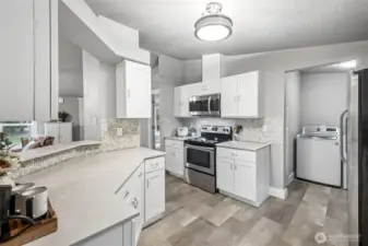 Stainless steel appliances—including a new dishwasher (2025) and microwave (2024)—add efficiency and reliability. The updates make meal prep and cleanup easier than ever. It’s a space ready for your daily routine.