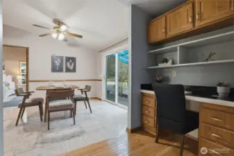 office between kitchen and dining