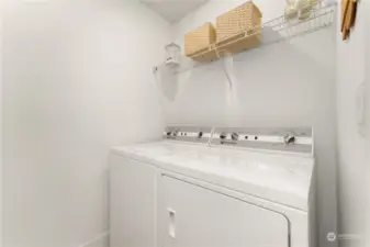 Laundry Room with storage behind door