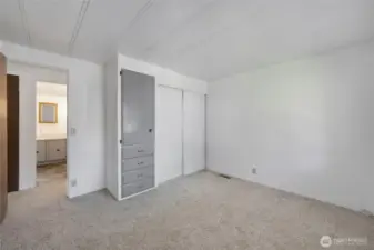 Across from the hall bathroom you will find Bedroom #2 with built-in cabinets plus a large closet.