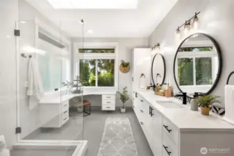 Primary suite bathroom...Feels like you are at a spa!