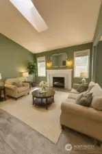 Living area virtually staged
