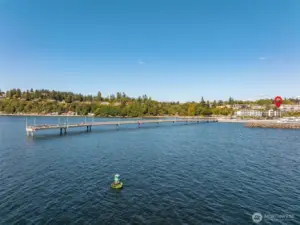 Direct access from your building to the pier stretching over Puget Sound.