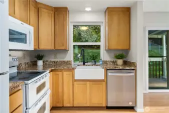 upstairs kitchen, dining & living room