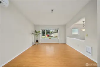 upstairs kitchen, dining & living room