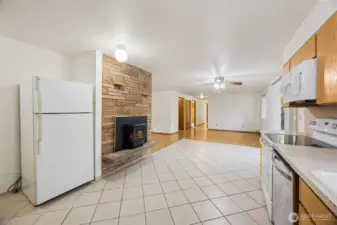 Open kitchen. Pellet stove does not work.