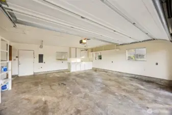 Large finished 2 car garage