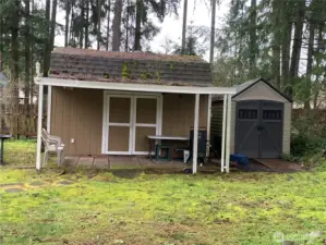 View of the two sheds.