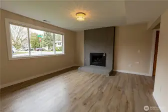 Primary bedroom downstairs - could also be used as a family room. Gas fireplace. Separate outside entrance - great for multi-generational living.