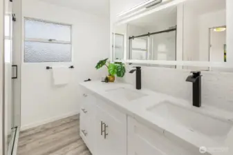 Main floor bath was remodeled in 2024 and has tons of storage!