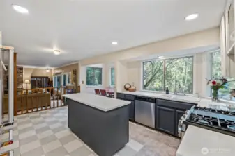 Roomy kitchen with versatile island.