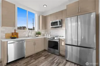 Photos are of a similar staged home.