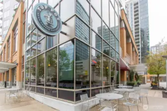 The Famous Top Pot Coffee & Donuts is downstairs on the Street Level along with lots of other Retail Stores downstairs which is in addition to everything that you can walk to in Downtown Bellevue.