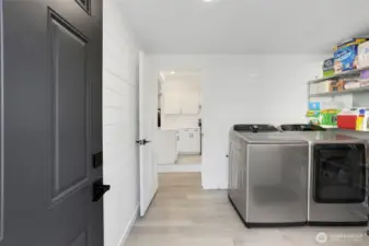 View from the back door into the pantry/utility room.