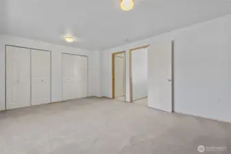 Empty view of primary bedroom