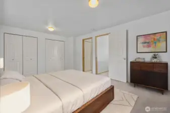Virtually staged Primary bedroom