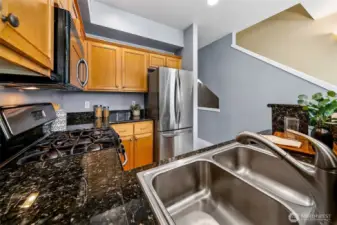 Past the kitchen, let's go check out upstairs!