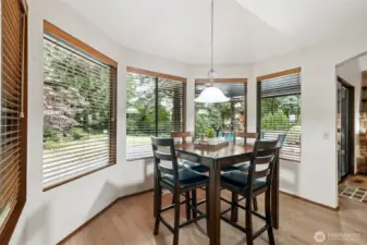 Lots of windows to see the amazing backyard while grabbing breakfast in the morning.