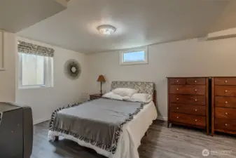 Downstairs bedroom with legal egress window