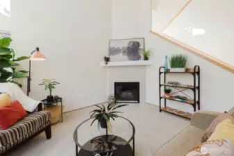 Gas fireplace that was recently serviced.