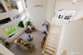 View from upstairs--look at all of those windows!