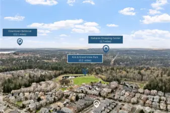 Enjoy incredible convenience with this home’s prime Issaquah Highlands location—just 13.1 miles from Downtown Bellevue, offering easy access to world-class shopping, dining, and employment centers. Nearby amenities include the Klahanie Shopping Center (3.7 miles) for everyday essentials and the scenic Kirk & Grand View Park (0.2 miles) right at your doorstep for outdoor relaxation.