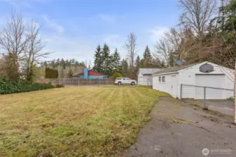 Fully fenced backyard