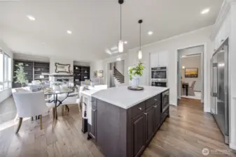 Kitchen is connected to the butler's pantry.