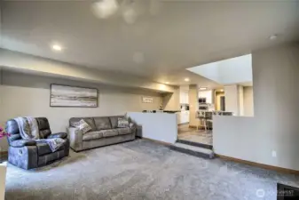 Living room into kitchen