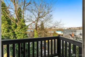 Private deck off the primary bedroom.