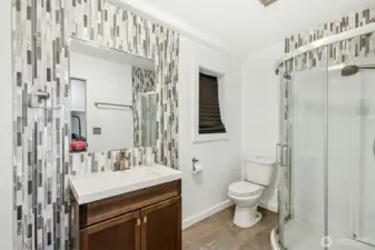 3/4 bathroom in shop