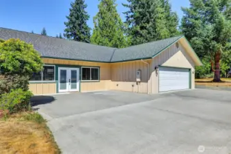 There are 2 attached 2 car garages- so 4 total!