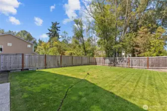 Fully fenced back yard