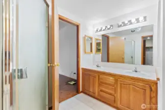 Primary bath with shower stall