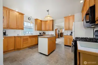 The large country-style kitchen was redone about 20 years ago and the appliances have been update more recently.