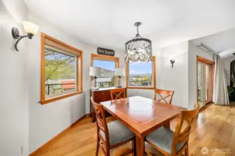 Dining room and view.