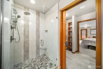 Primary tile shower.