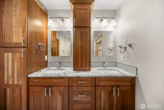 Primary double vanity.