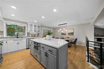 Microwave built-in to island.