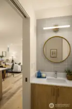 Powder room on the main level.