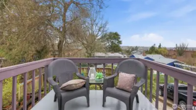 Enjoy peaceful views from the primary deck.