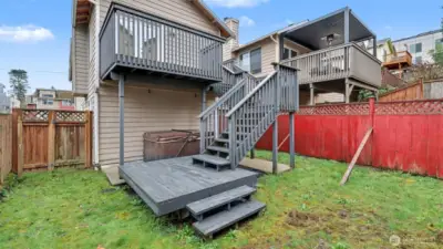 Enjoy a fully usable yard with tiered spaces and great potential.