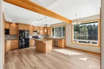 another of the kitchen looking out to the lake