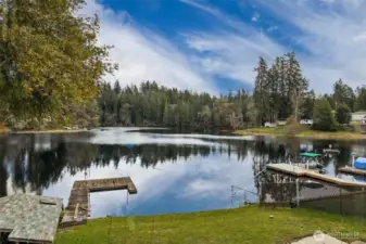 literally just feet away from the lake  plus has a little boat house very rare on the lake