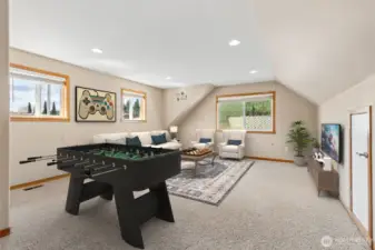 virtually staged great room