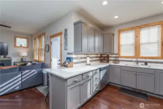 Bright kitchen with quartz countertops