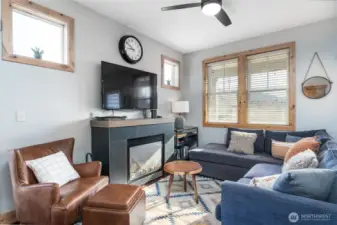 Gas fireplace in the living room