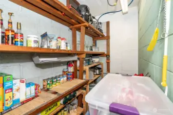 Pantry/storage space in the residential space.