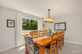 The formal dining room is large enough for a big dining table!