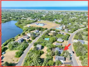 Just down the street from the Cabana outdoor pool and park with nature trail around the lake!